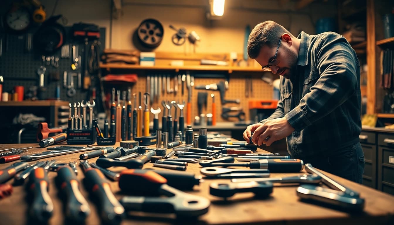 Crafting with Beta tool sets - showcasing precision tools in action.