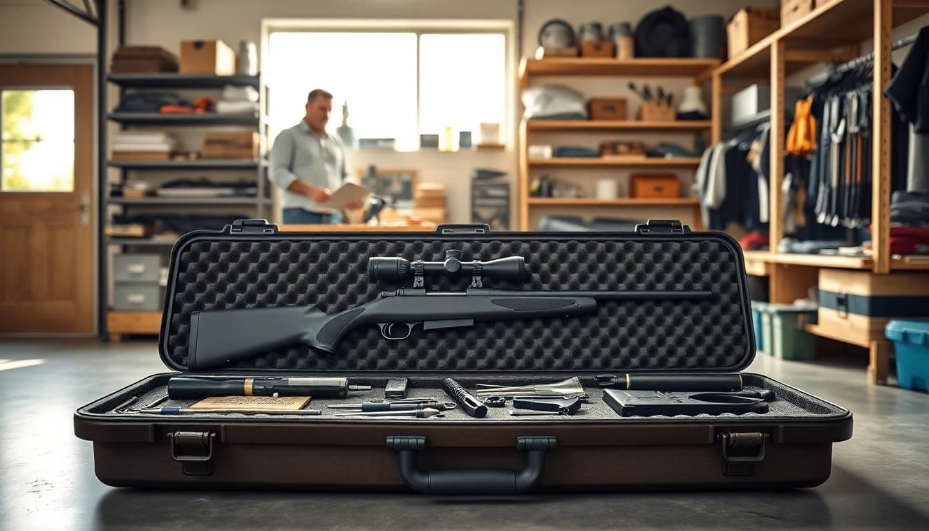 Showcasing foam for rifle case with quality inserts in a professional workshop.