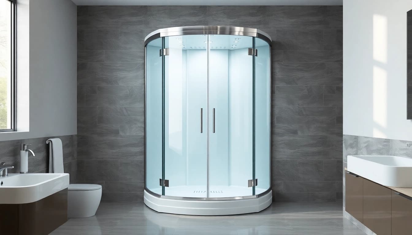 Duschkabine 90x90 komplett in einem stilvollen Badezimmer mit modernem Design und hellem Licht.