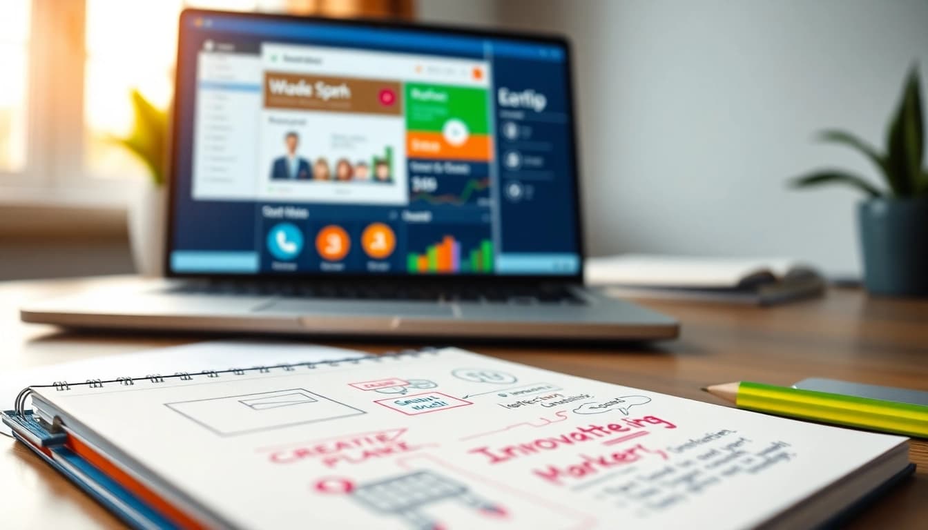 Craft a winning hubspot marketing email with engaging visuals and strategies in a creative workspace.