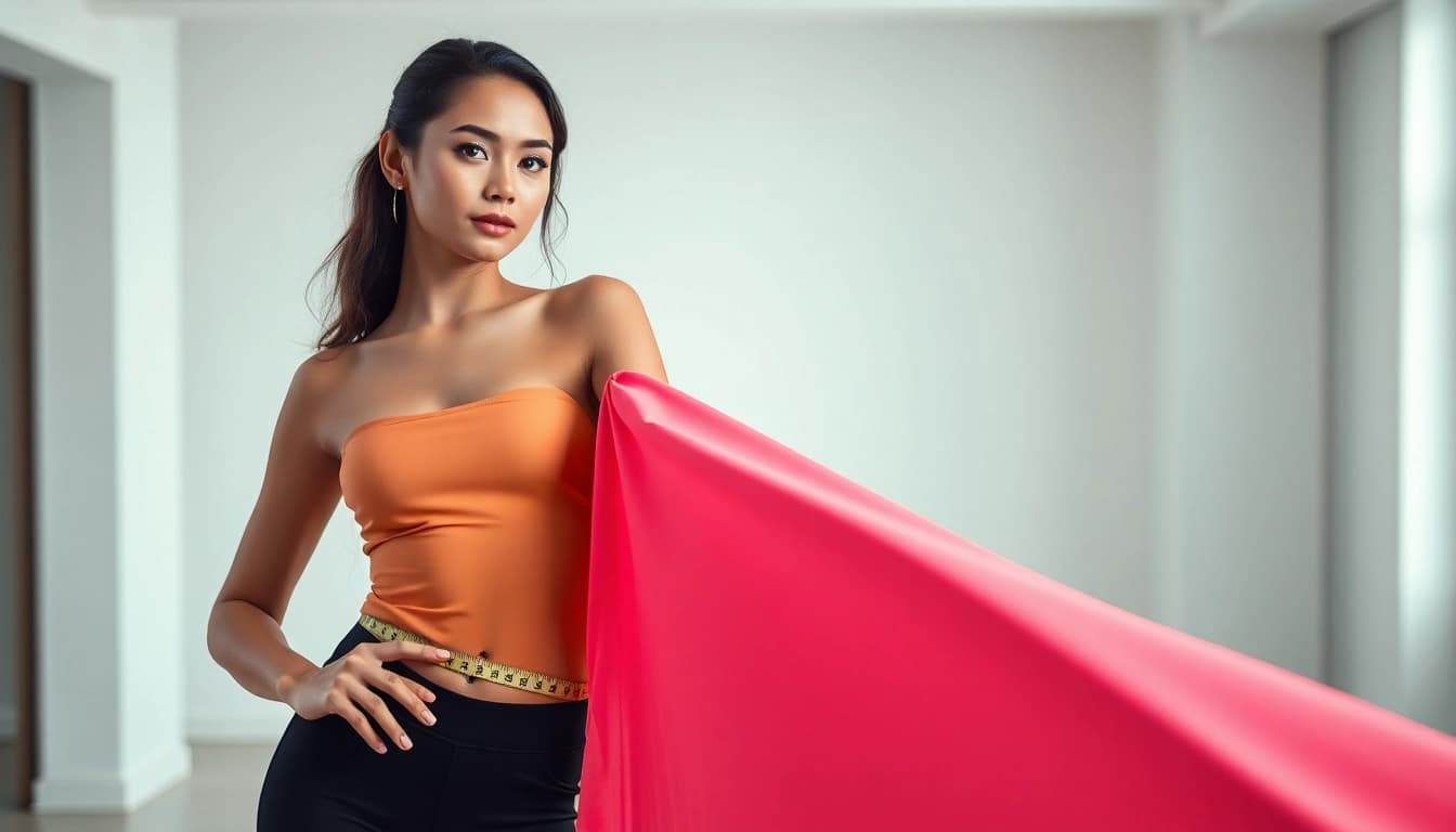 Toon de spandex stretch stof in actie, perfect voor dynamische mode.