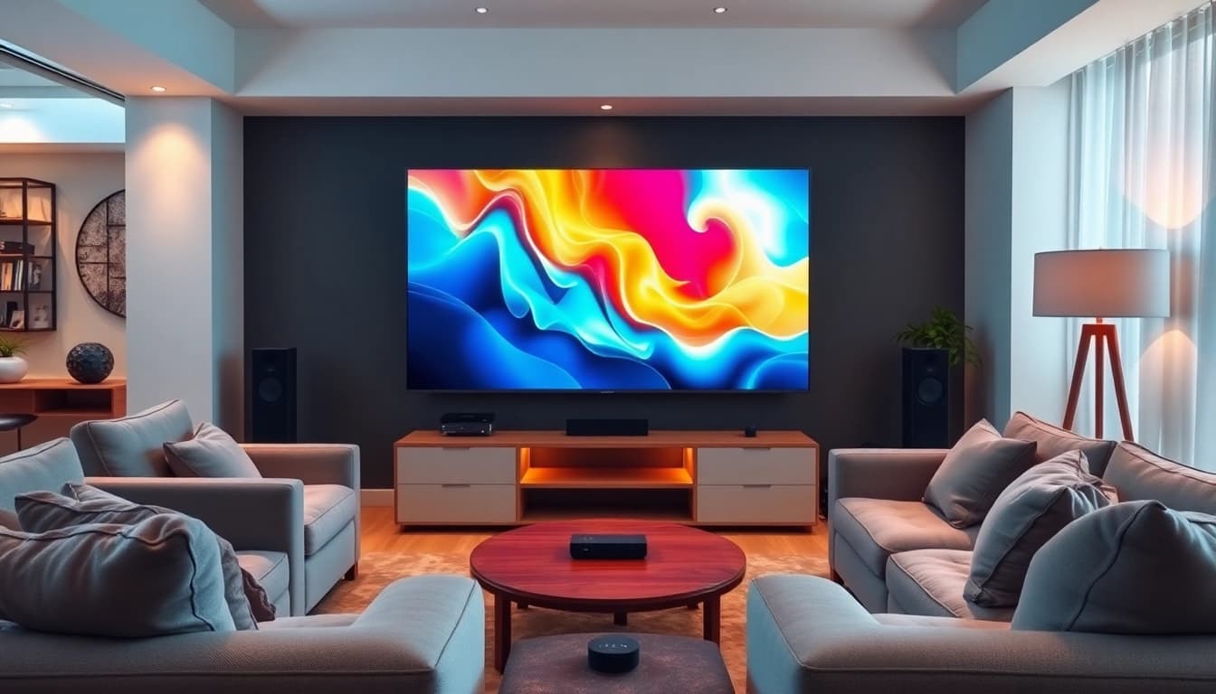 Engaging entertainment experience showcasing iron iptv in a modern living room setup.