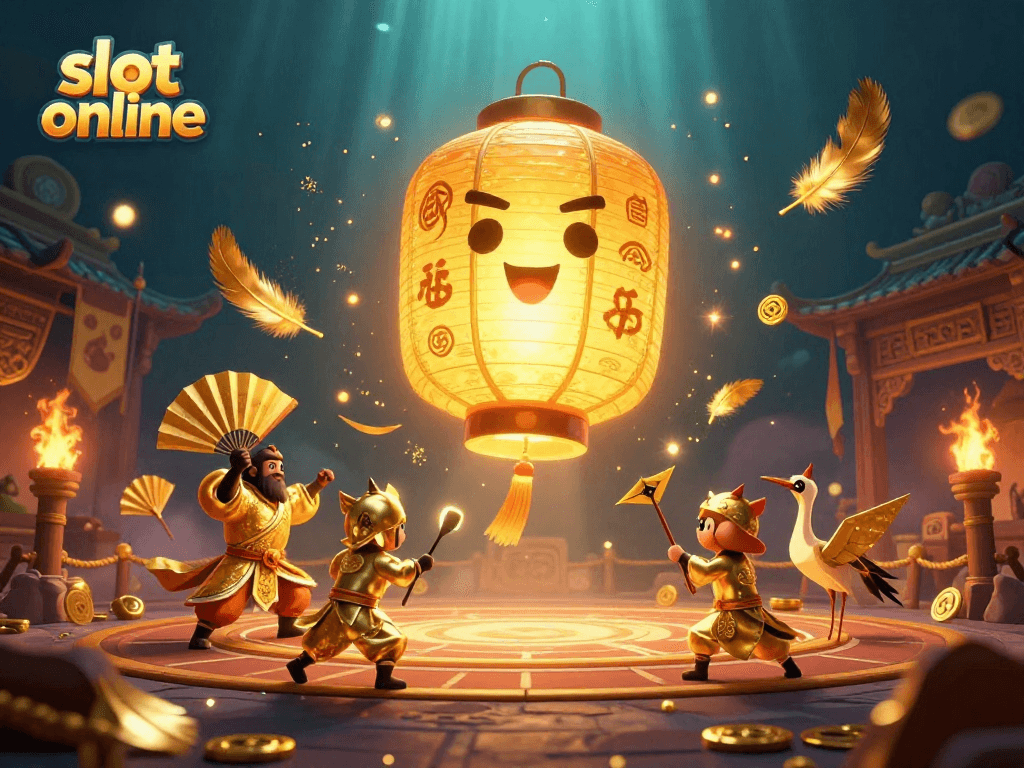 Permainan slot online GWP168 dengan karakter dan elemen dari festival malam yang mempesona.