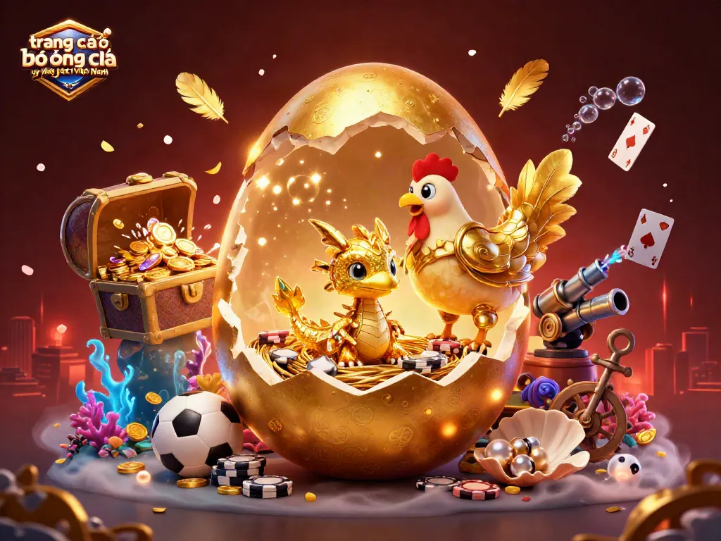Trang cá độ bóng đá uy tín nhất Việt Nam thể hiện sự hấp dẫn qua một hình ảnh sống động với rồng vàng và các yếu tố cá cược.