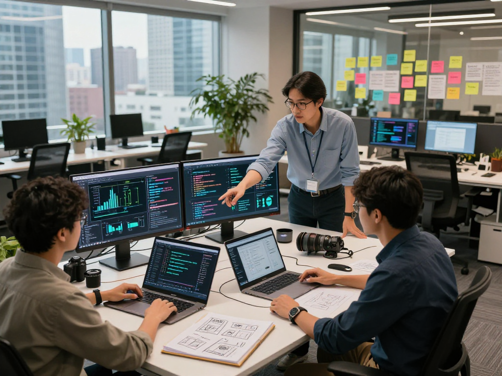 Dynamic AI collaboration at CrushonAI workspace with data visualizations.