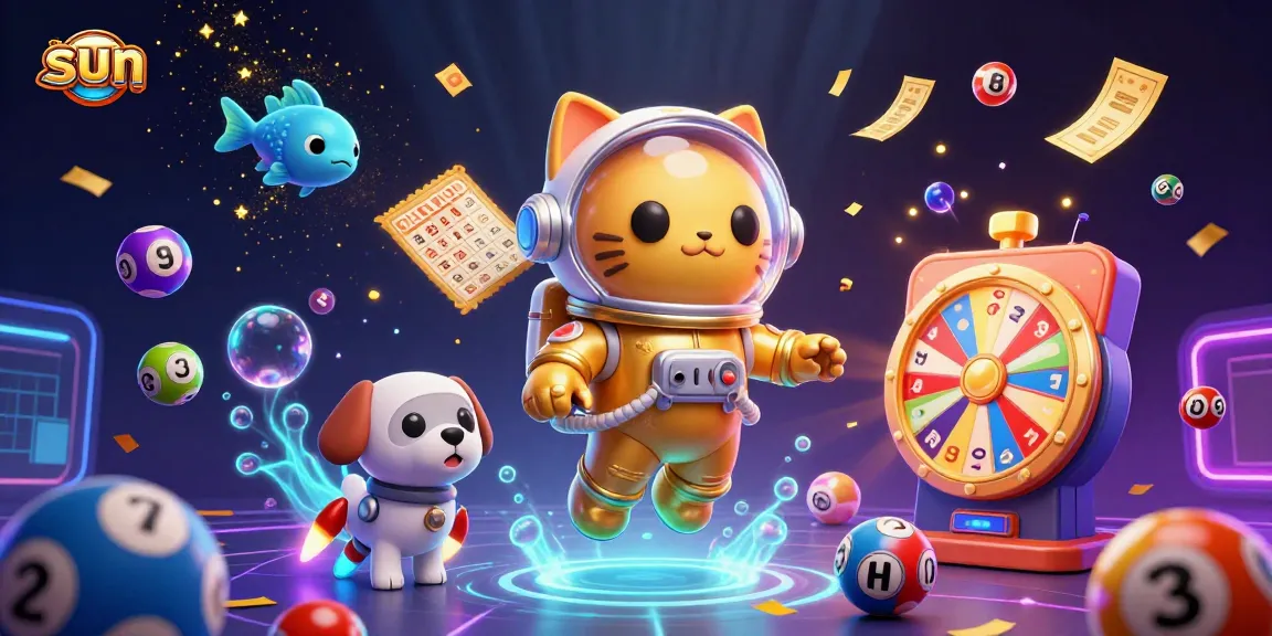 Win with sun-themed casino games amid fantasy elements in this vibrant 3D illustration.