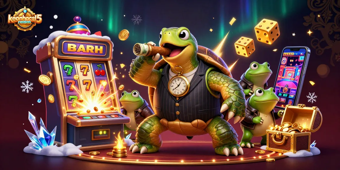 Experience the excitement of keonhacai5nam with a vibrant casino scene featuring animated characters and jackpot elements.