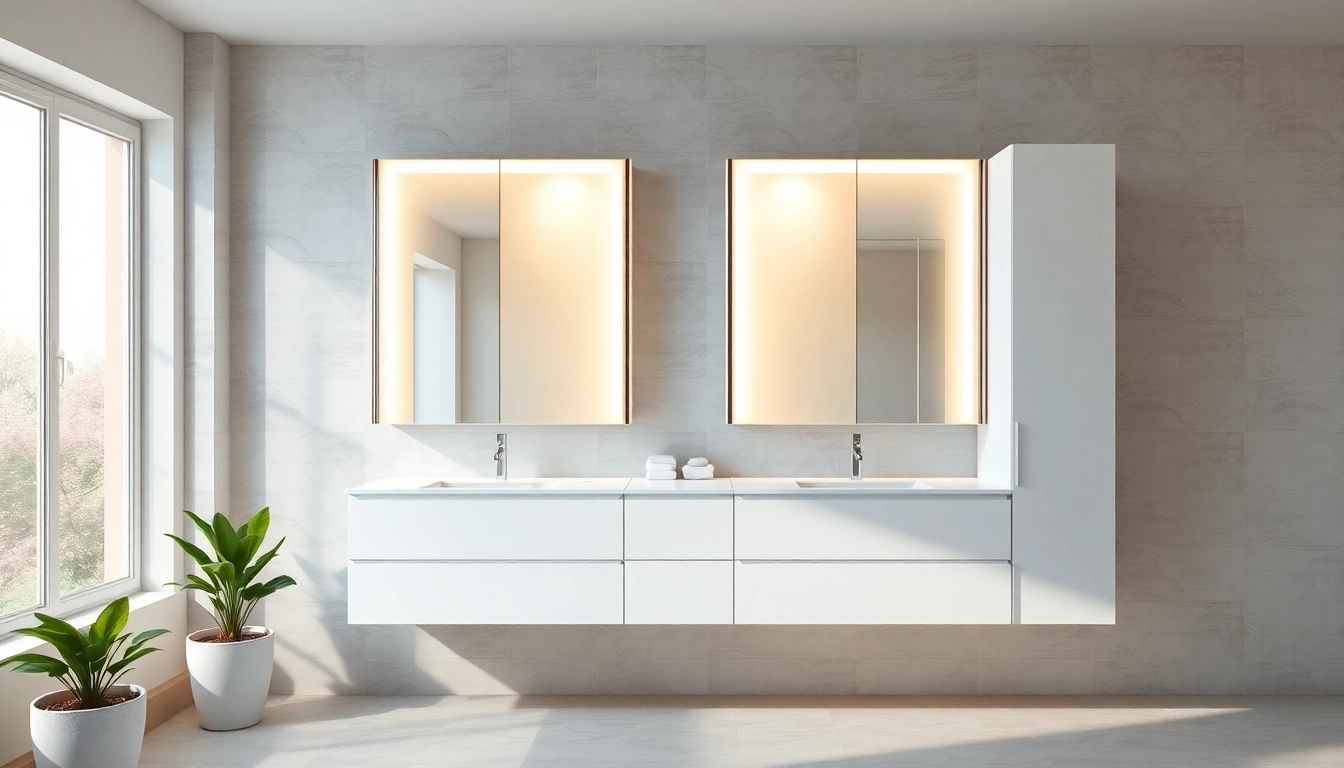 Illuminate your space with stylish illuminated bathroom cabinets featuring sleek design and modern finishes.