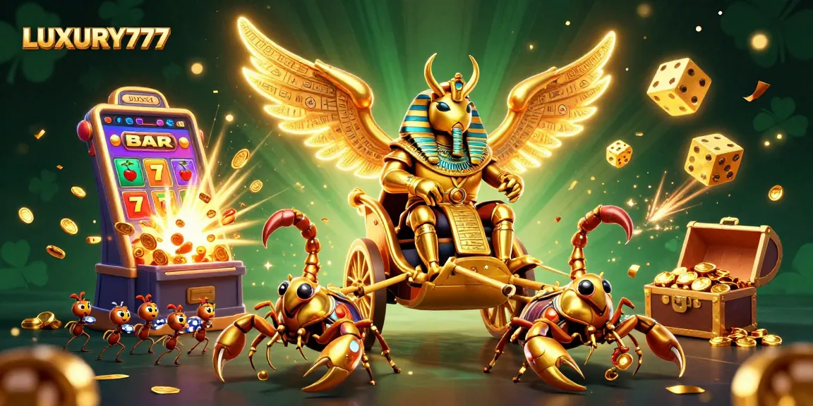 Mainkan LUXURY777 dengan ilustrasi kasino 3D yang penuh warna dan menarik.