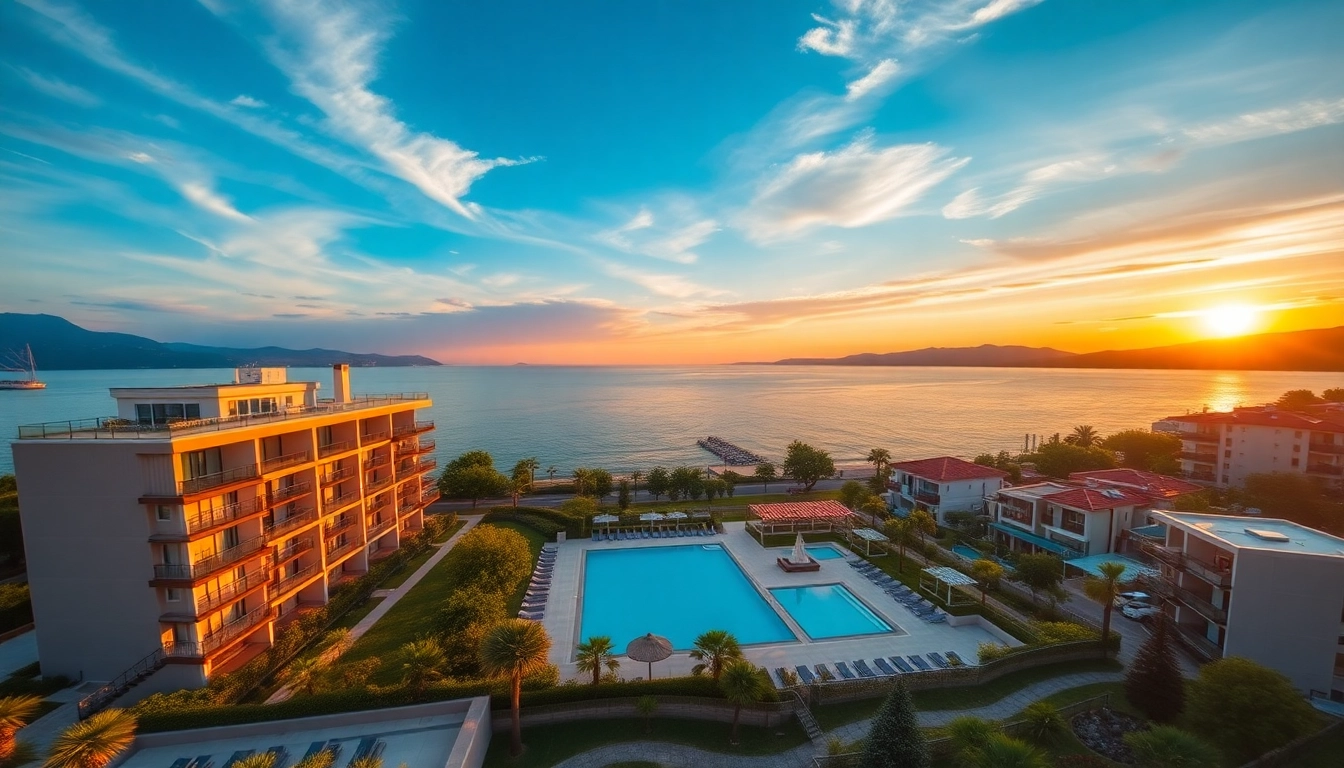 Explore beautiful Alanya properties Turkey showcased against a picturesque coastal sunset.