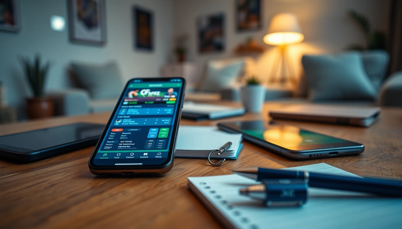 Engaging features of sports betting apps India displayed on a smartphone in a dynamic layout.