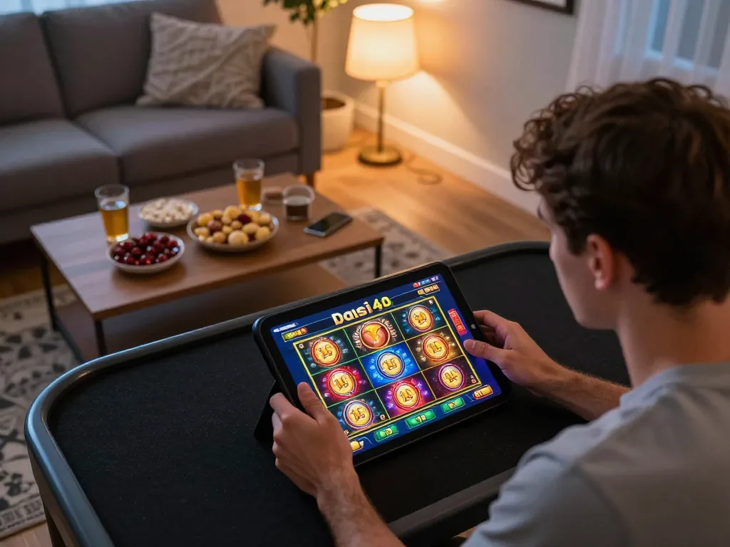Rasakan sensasi bermain permainan slot dasi4d di tablet dalam suasana rumah yang nyaman.