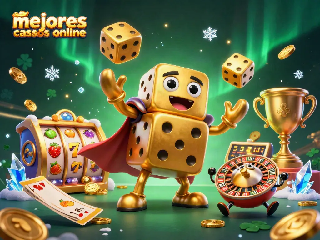 Experimenta la emoción en los mejores casinos online con esta ilustración vibrante y dinámica.