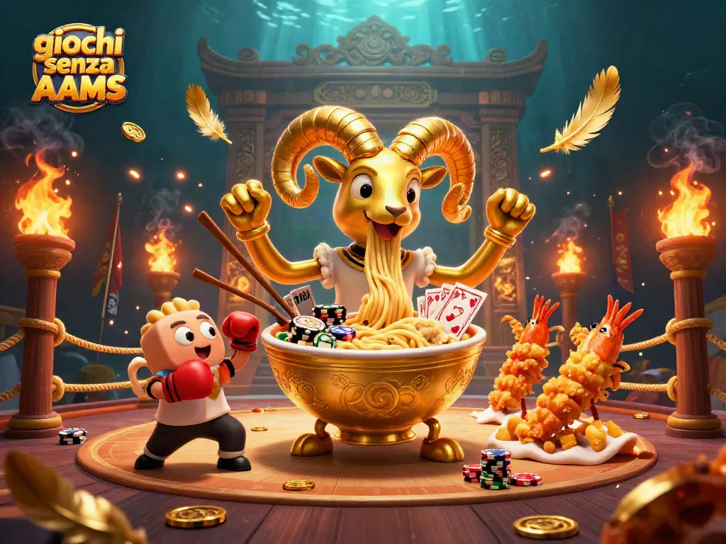 Scopri i giochi senza AAMS con una scena di casinò vivace e colorata, con personaggi divertenti e azione coinvolgente.