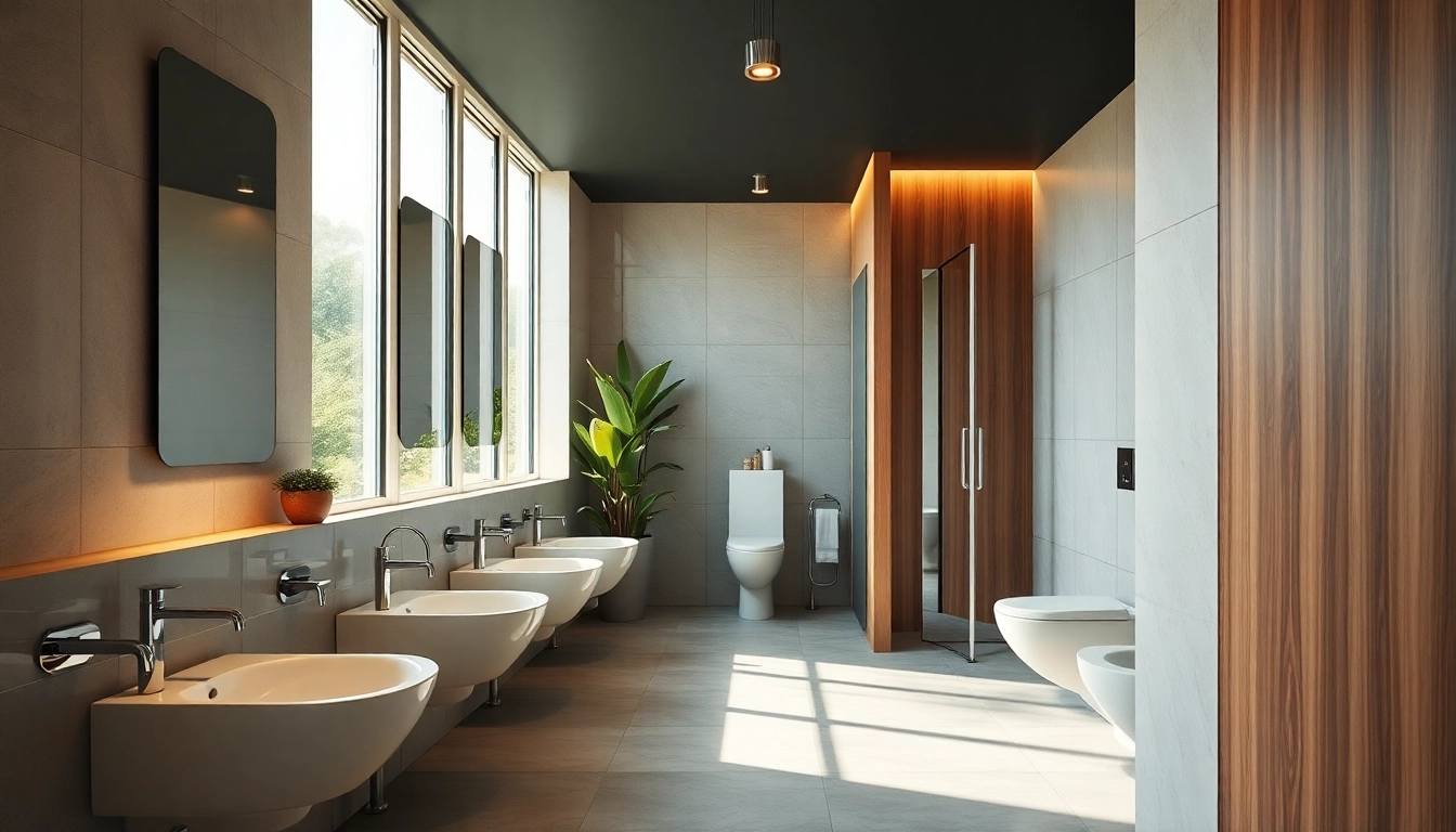 Transform your space with efficient commercial toilet refurbishment featuring modern aesthetics.