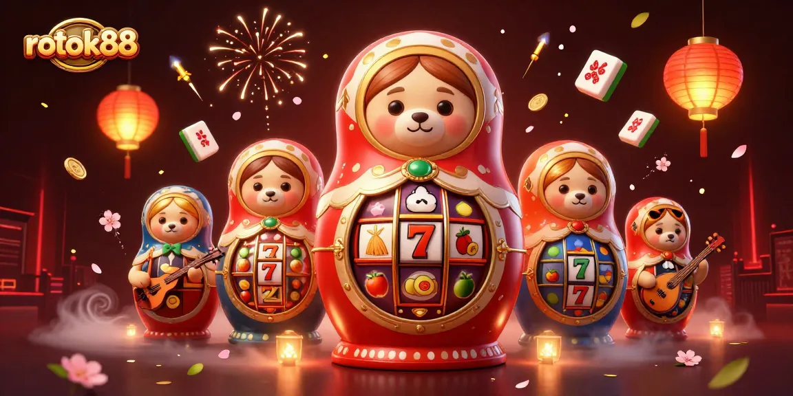 Engage in the rokok88 casino experience with vibrant slot reels and dynamic characters.