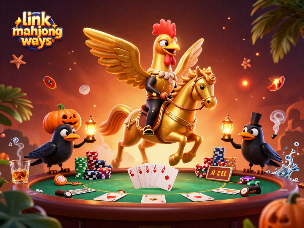 Engage with link mahjong ways in this dynamic casino scene featuring vibrant characters and rich game elements.