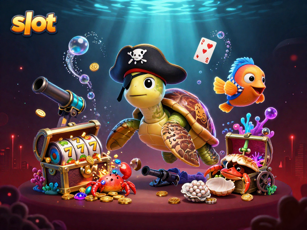 Menangkan slot di kasino dengan menggunakan slot gulungan dan simbol buah di bawah laut yang berwarna-warni.