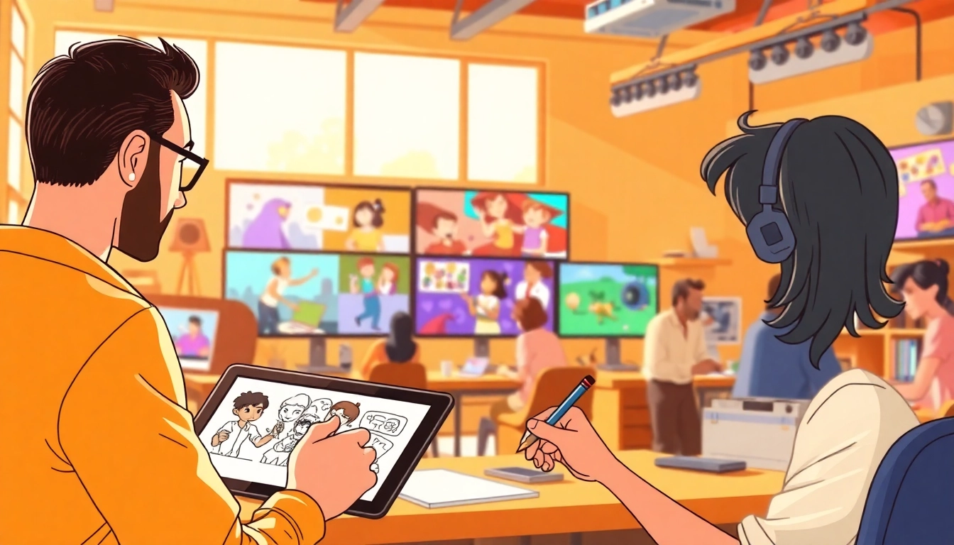 Erstellen von 2D Animation mit Animatoren in einem kreativen Studio