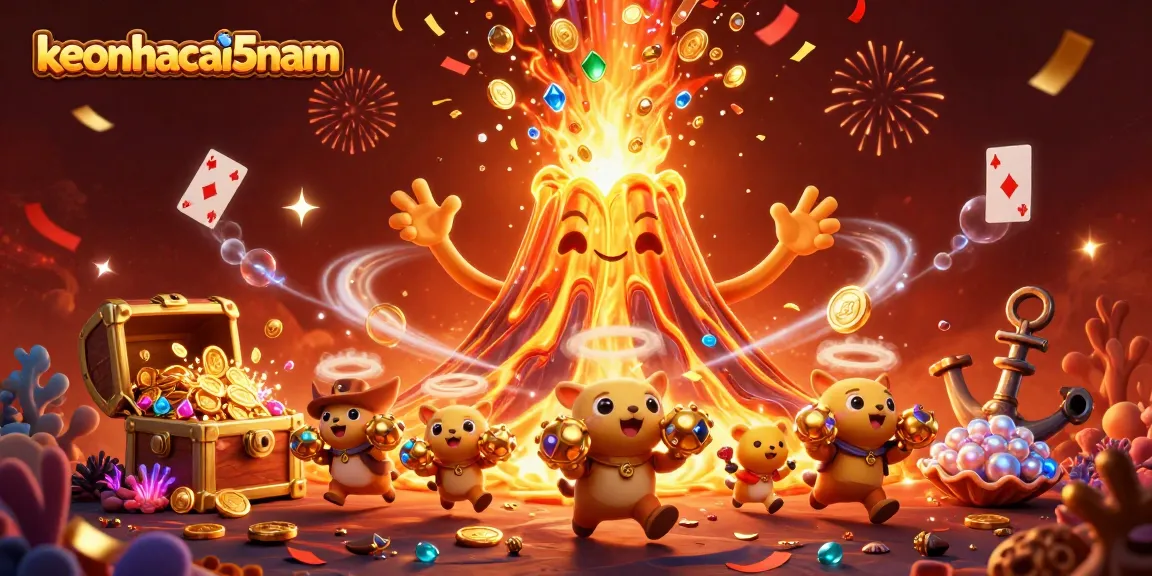 Engage in winning strategies with keonhacai5nam's dynamic gambling scene overflowing with treasures.