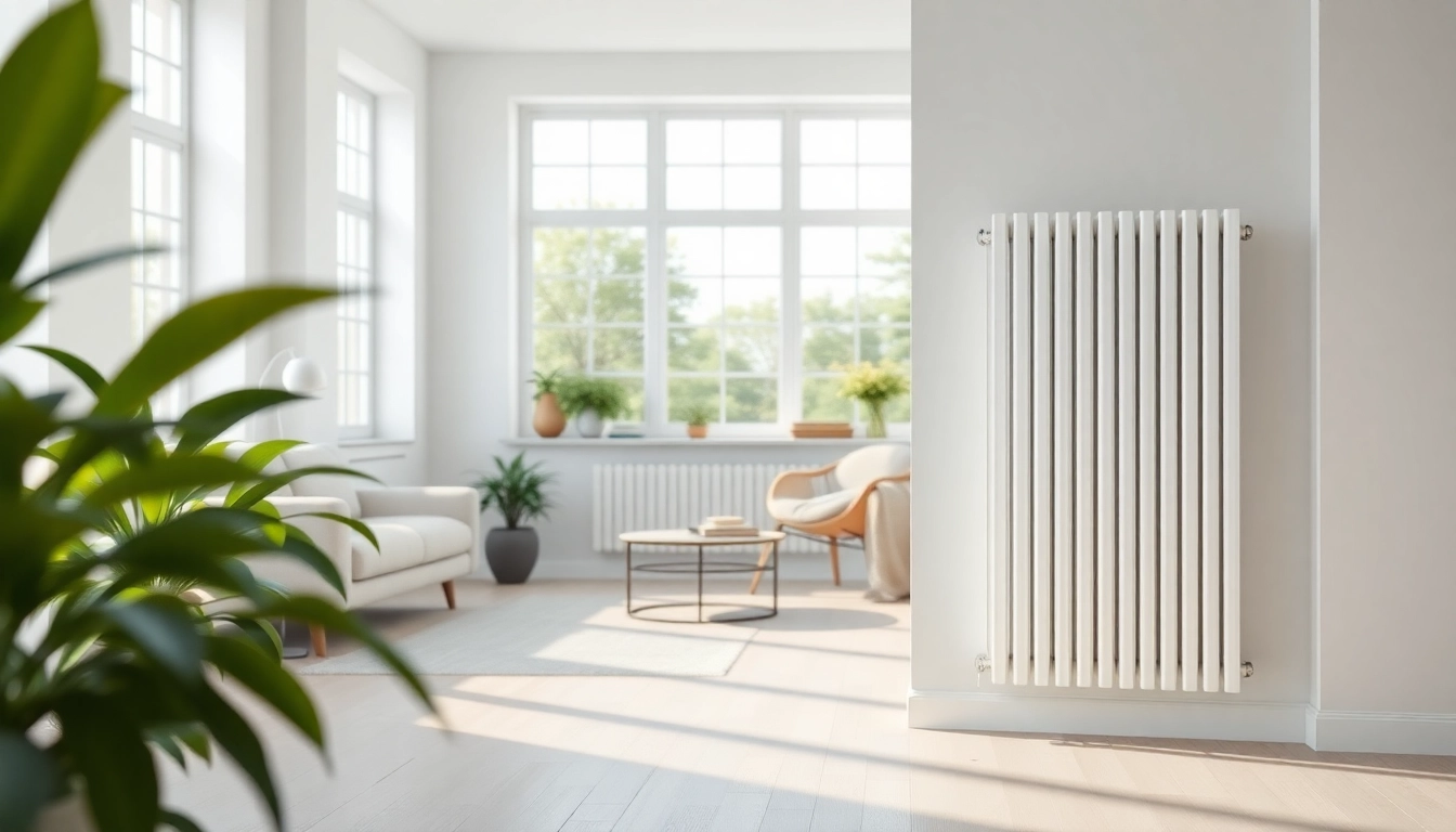 Heizkörper kaufen in einem eleganten Wohnraum, der modernes Design und behagliche Atmosphäre kombiniert.
