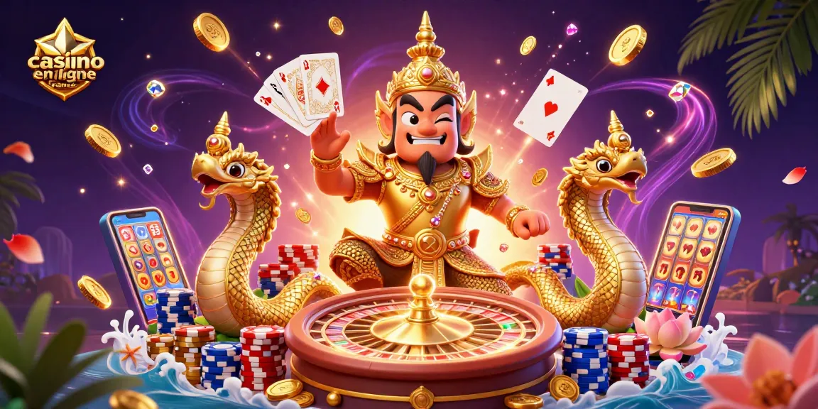 Jouez au casino en ligne France avec ce visuel dynamique illustrant des éléments de jeu captivants.