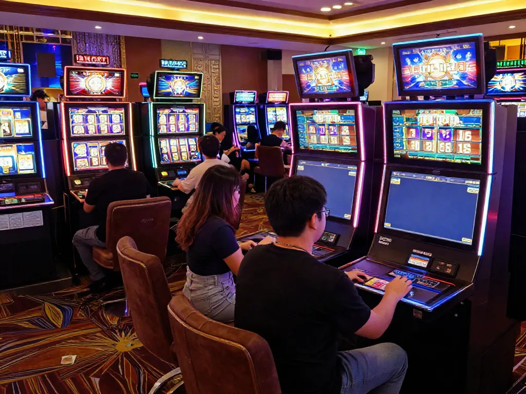 Engaged players enjoying thrilling games at https://da88z.net/ vibrant online casino, featuring dynamic slot machines and live dealers.