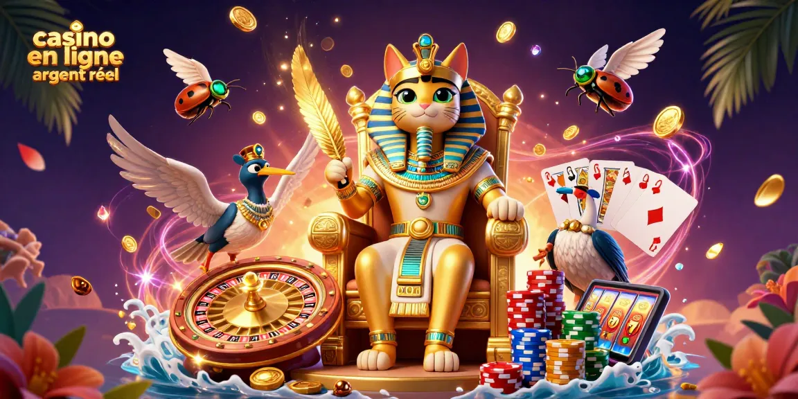 Jouer au casino en ligne argent réel avec un pharaon égyptien et des éléments enchanteurs.