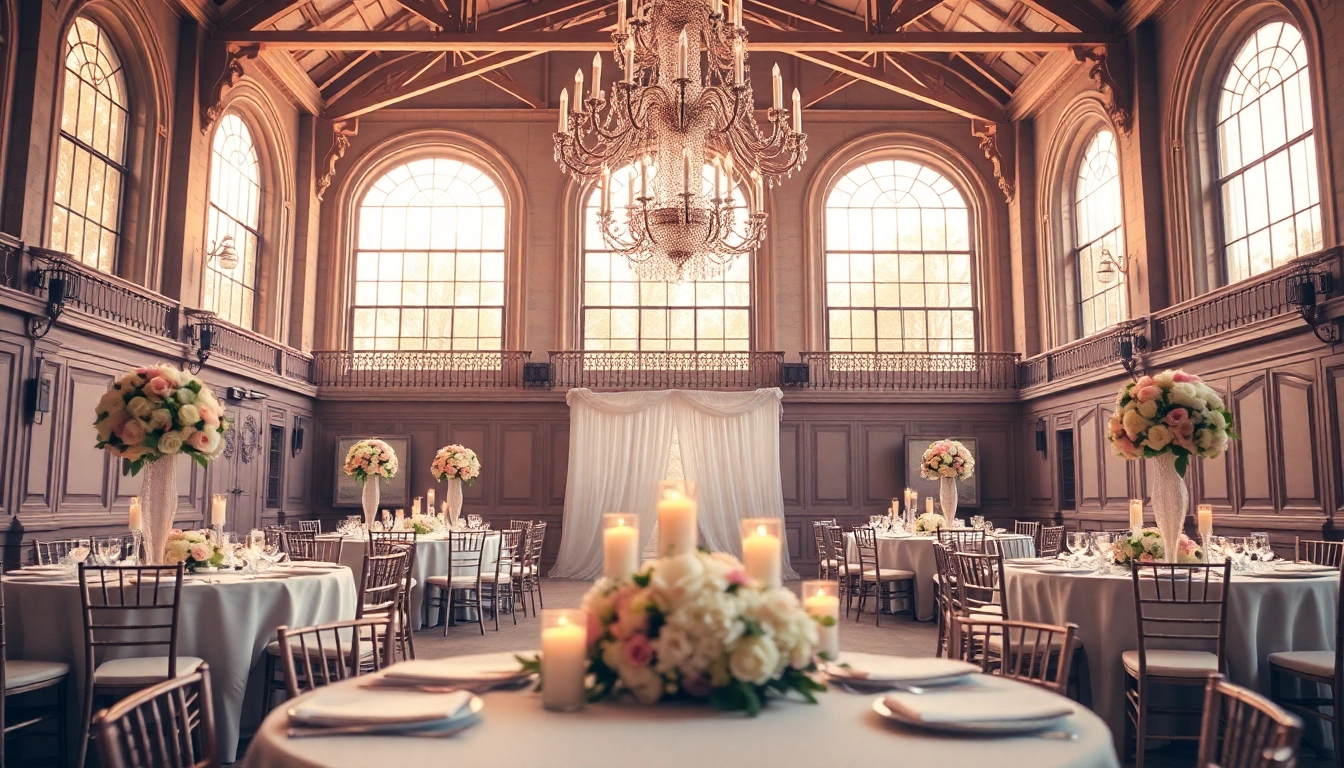 Stunning wedding event space Jacksonville with elegant decor and floral arrangements.