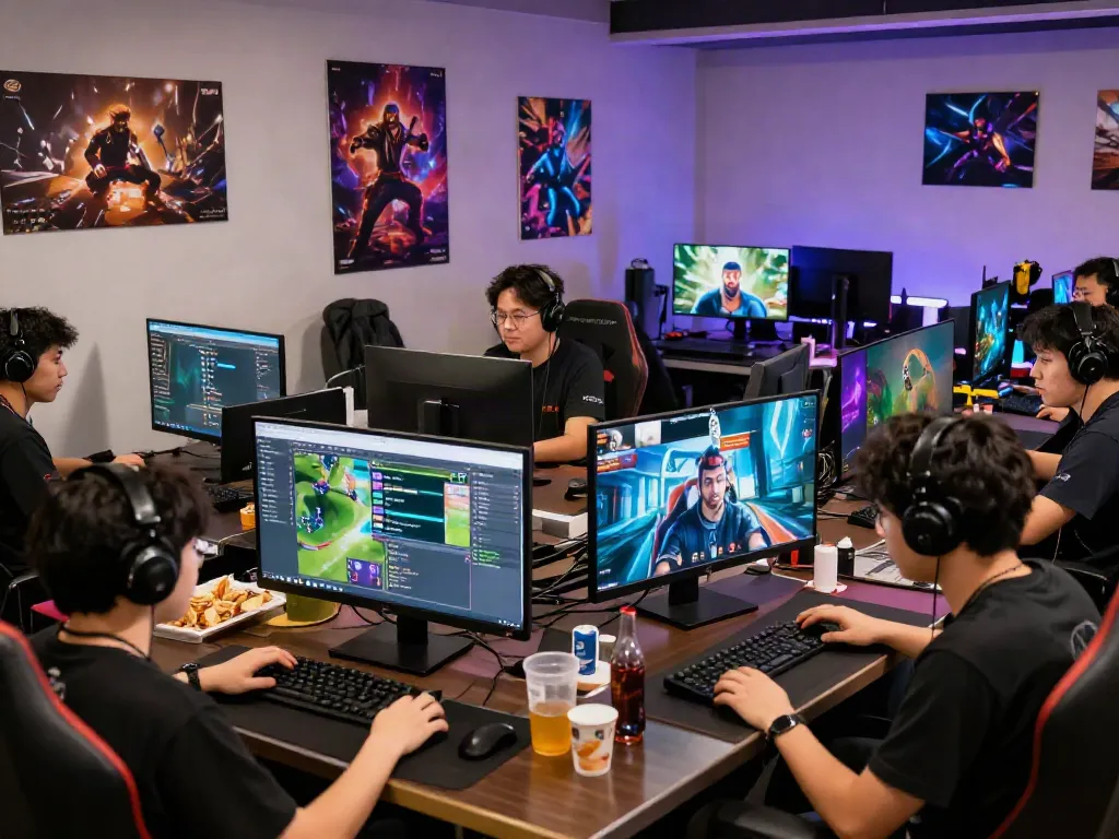 Gamers engaging in a vibrant online community for rokok88 rtp.