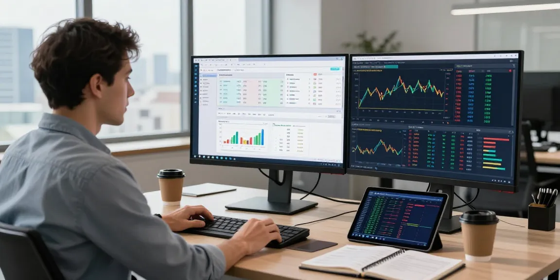Dynamic trading office featuring MetaTrader 5 interface analysis, charts, and trading data