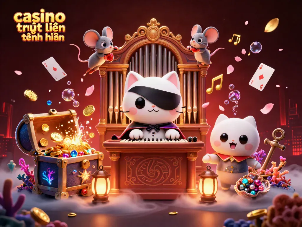 Khám Phá "Casino Trực Tuyến Tặng Tiền" Trong Một Cảnh Nền 3D Sống Động, Với Các Nhân Vật Thú Vị Và Nhiều Chi Tiết.