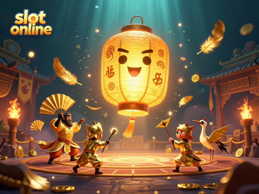 Permainan slot online GWP168 dengan karakter dan elemen dari festival malam yang mempesona.