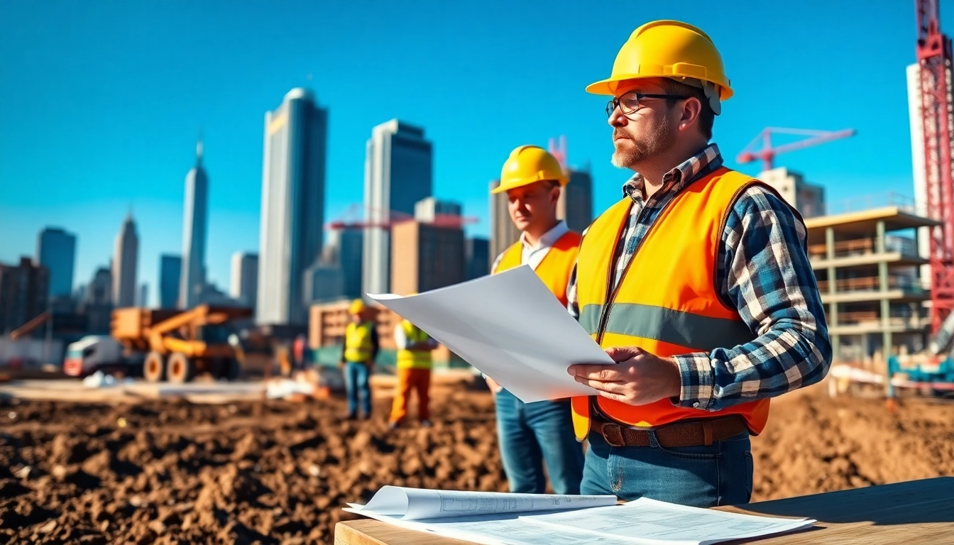 New York General Contractor overseeing construction activities at a busy job site in NYC.