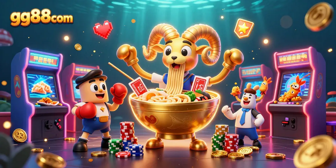 Experience excitement with gg88com in this vibrant, action-packed casino-themed illustration