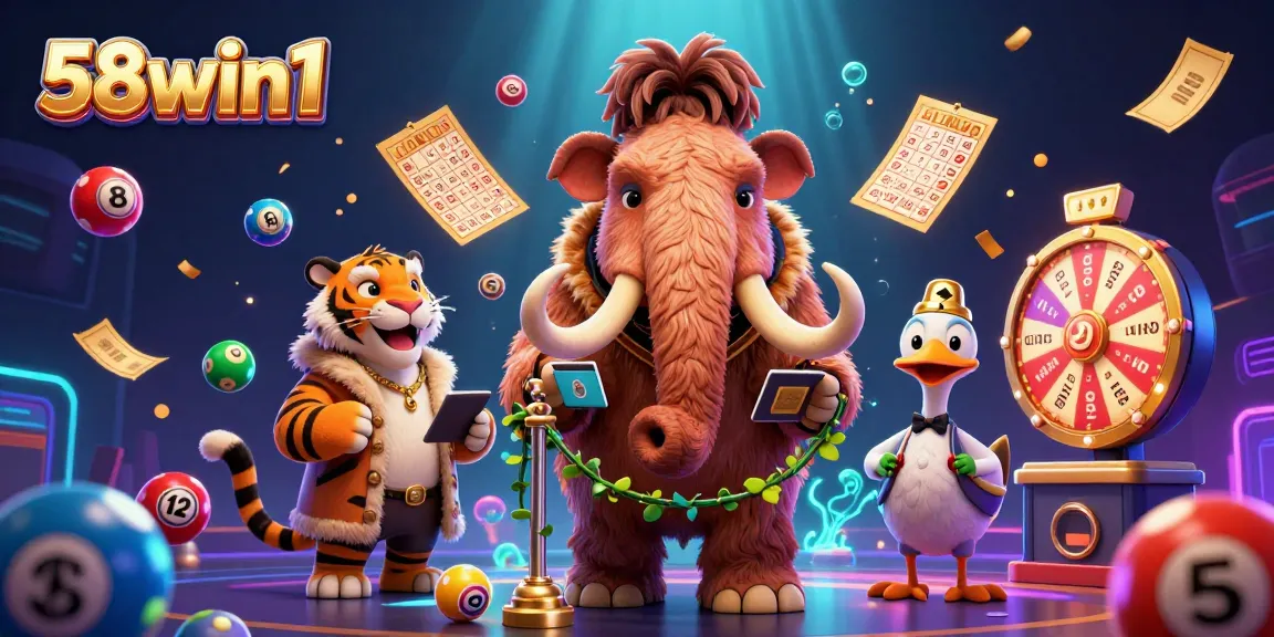 Join 58win1 for exciting lottery games with colorful elements and engaging characters.