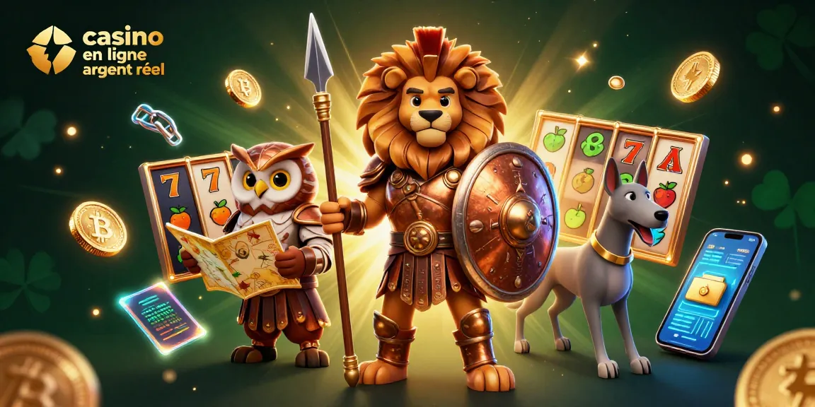 Jouez aux machines à sous et gagnez à casino en ligne argent réel dans une scène animée de casino.