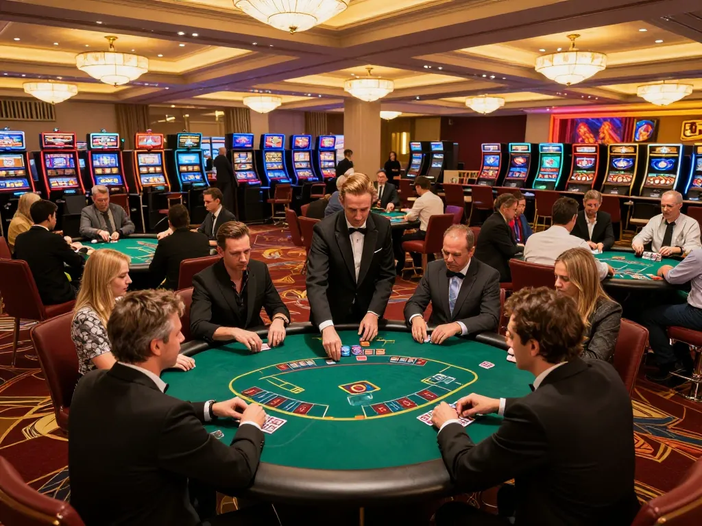 Nohu players engaged in a thrilling poker tournament at a luxury casino venue, showcasing the excitement and strategic gameplay