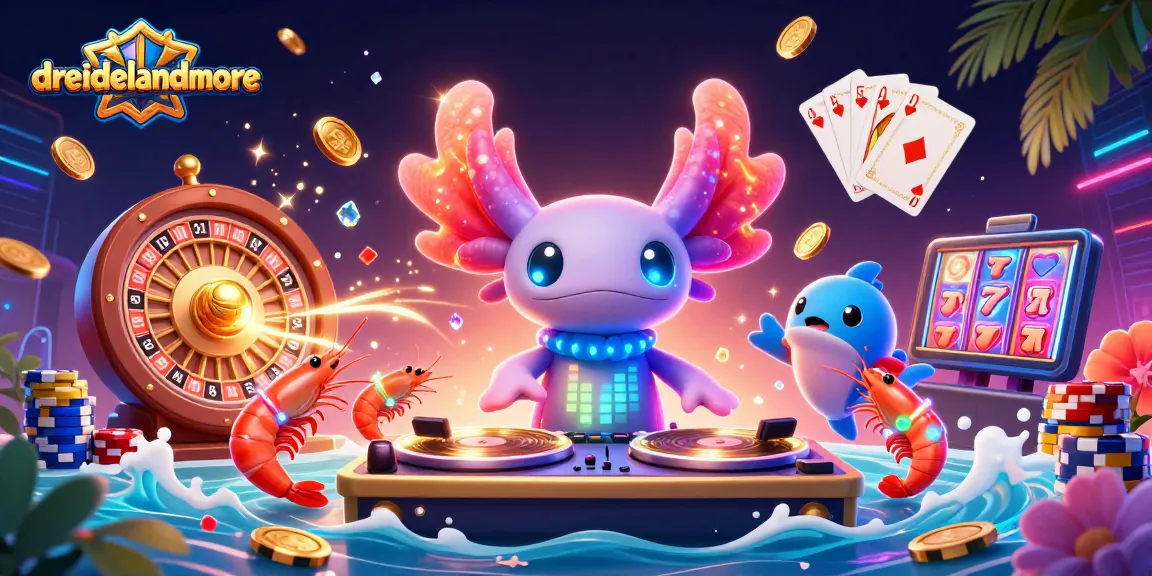Spin and win with dreidelsandmore's vibrant casino scene filled with lively characters and game elements.