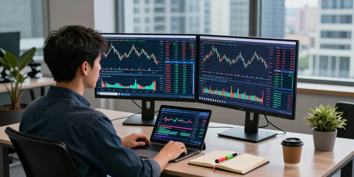 Traders using MetaTrader 5 in a modern office with screens displaying live market data and automated strategies.