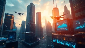 Explore advanced Technology in a vibrant urban landscape showcasing innovative skyscrapers.