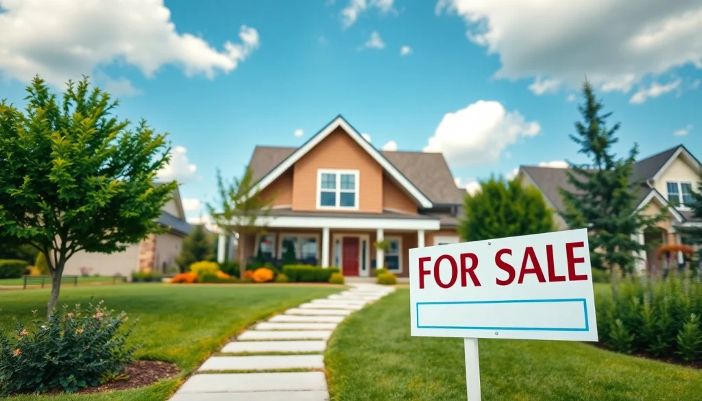 Capture a stunning view of a real estate property for sale, featuring a modern house with inviting landscaping.