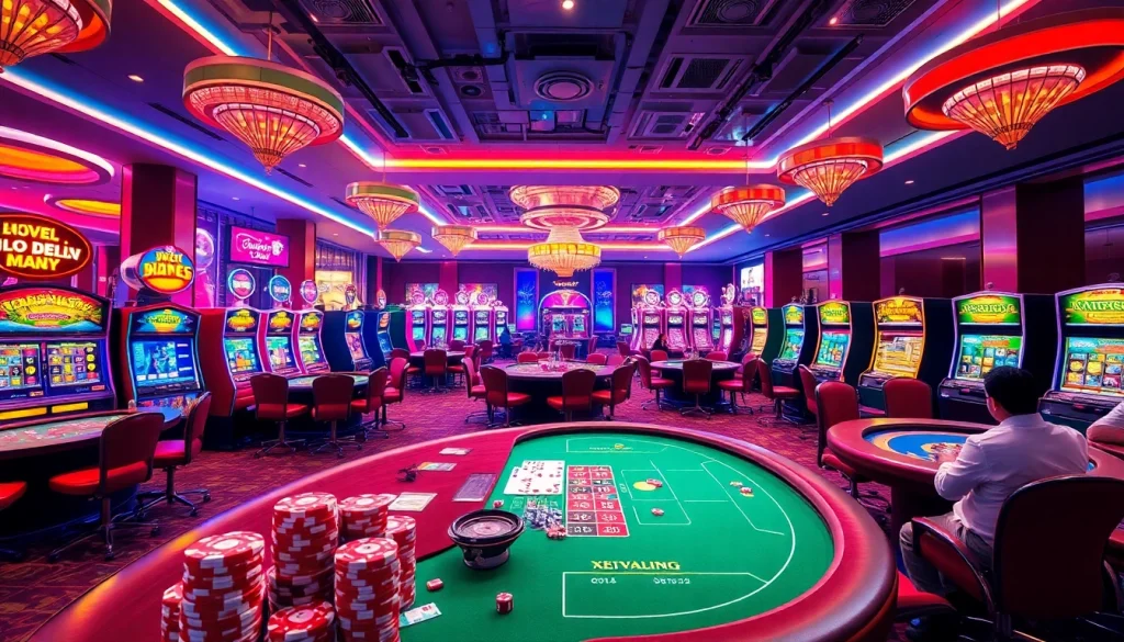 KJC AC 3 immersive casino experience with thrilling tables, dice, and slot machines.