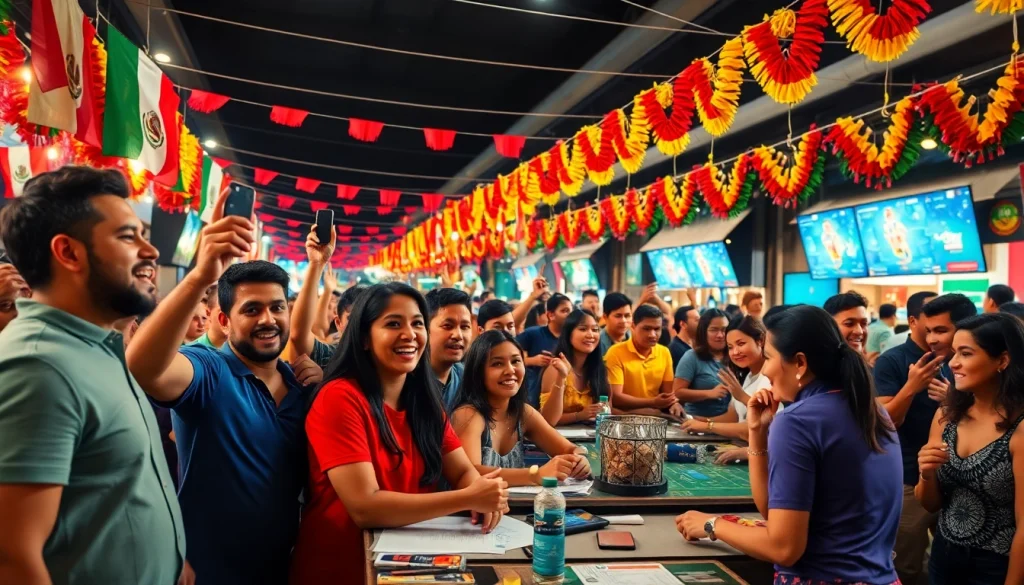 Engaging scene of sports betting in Mexico showcasing excitement and community spirit.
