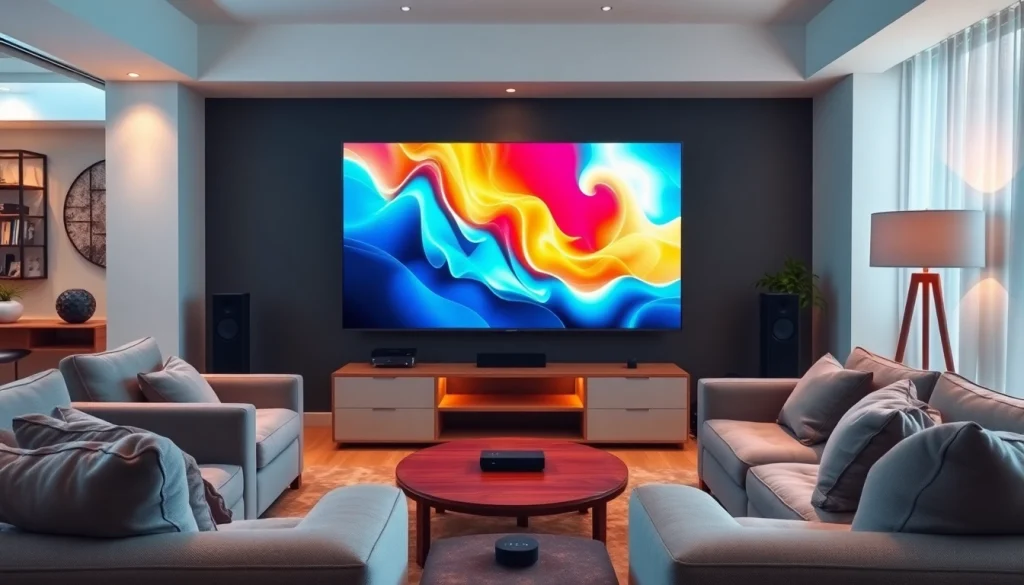 Engaging entertainment experience showcasing iron iptv in a modern living room setup.