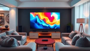 Engaging entertainment experience showcasing iron iptv in a modern living room setup.