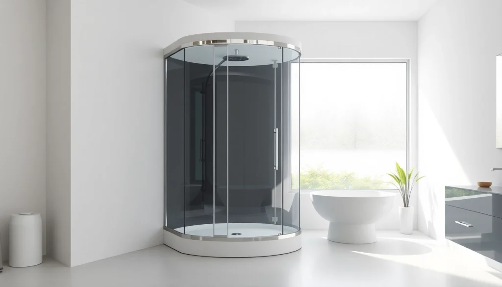 Präsentation der sonni Duschkabine in einem modernen Badezimmer mit eleganten Details.