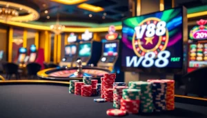 Experience the thrill of gaming with link to w88 showcased among luxurious casino visuals.