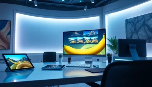 Creative workspace illustrating the innovative Nano Banana AI image editing tool in action.