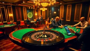 Engage with the excitement of gambling through 상품권신용카드 transactions at a luxurious casino with poker and roulette.